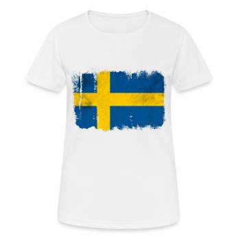 Swedish flag - Women's Breathable T-Shirt - white - Front - AI Model Female 172 dark (172cm)