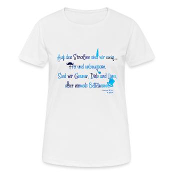 Das offizielle "Liga der Meisterdiebe"-Lied inBlau - Frauen T-Shirt atmungsaktiv - Weiß - Vorne - AI Model Female 172 dark (172cm)