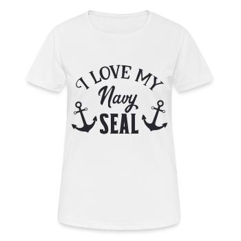J’adore mon Navy Seal 01 - T-shirt respirant Femme - blanc - Devant - AI Model Female 172 dark (172cm)