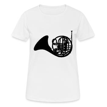 Corne, Instrument de musique, Instrument à vent - T-shirt respirant Femme - blanc - Devant - AI Model Female 172 dark (172cm)