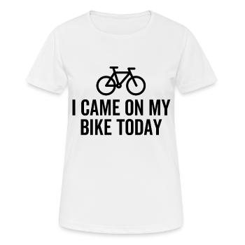 Je suis venu sur mon vélo - T-shirt respirant Femme - blanc - Devant - AI Model Female 172 dark (172cm)