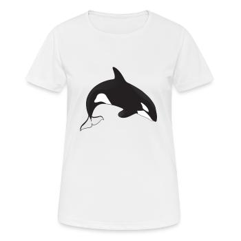 killer whale - Women's Breathable T-Shirt - white - Front - AI Model Female 172 dark (172cm)