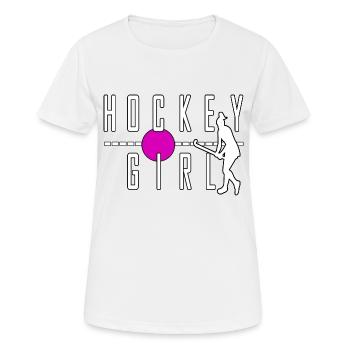 hockey girl hockey cool sport attaquant - T-shirt respirant Femme - blanc - Devant - AI Model Female 172 dark (172cm)