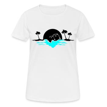sunset delfine - Frauen T-Shirt atmungsaktiv - Weiß - Vorne - AI Model Female 172 dark (172cm)