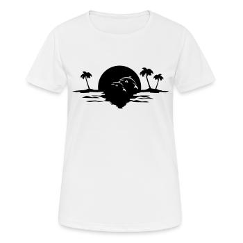 sunset delfine - Frauen T-Shirt atmungsaktiv - Weiß - Vorne - AI Model Female 172 dark (172cm)