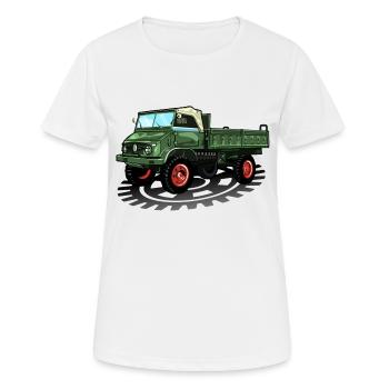 Unimog - Oldtimer - Offroad - Dispositif moteur universel - T-shirt respirant Femme - blanc - Devant - AI Model Female 172 dark (172cm)