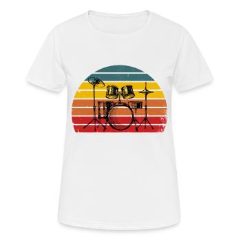 Schlagzeug Schlagzeuger Vintage Schlagzeuger Geschenk - Frauen T-Shirt atmungsaktiv - Weiß - Vorne - AI Model Female 172 dark (172cm)