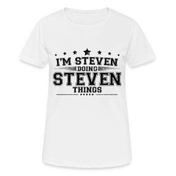 i’m Steven doing Steven things - Women's Breathable T-Shirt - white - Front - AI Model Female 172 dark (172cm)