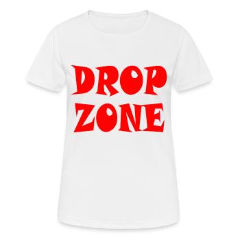 DROP ZONE - Fallschirmspringer! - Frauen T-Shirt atmungsaktiv - Weiß - Vorne - AI Model Female 172 dark (172cm)