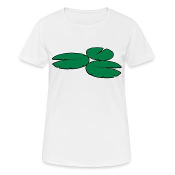 3 feuilles de nénuphar - T-shirt respirant Femme - blanc - Devant - AI Model Female 172 dark (172cm)