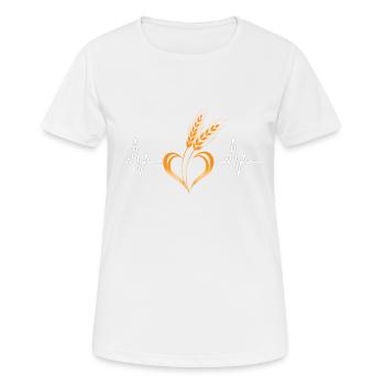 Love Getreide mit Herzfrequenz - Frauen T-Shirt atmungsaktiv - Weiß - Vorne - AI Model Female 172 dark (172cm)