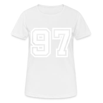 97 Symbole numérique - T-shirt respirant Femme - blanc - Devant - AI Model Female 172 dark (172cm)