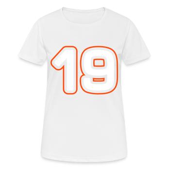 19 Zahl symbol - Frauen T-Shirt atmungsaktiv - Weiß - Vorne - AI Model Female 172 dark (172cm)