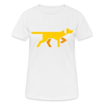 chien - T-shirt respirant Femme - blanc - Devant - AI Model Female 172 dark (172cm)