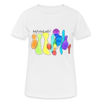 Erste Hilfe für MEHR Body Positivity - Frauen T-Shirt atmungsaktiv - Weiß - Vorne - AI Model Female 172 dark (172cm)