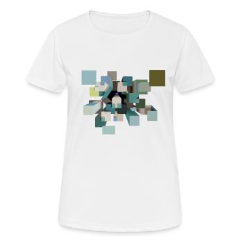 Cubes psychédéliques - T-shirt respirant Femme - blanc - Devant - AI Model Female 172 dark (172cm)