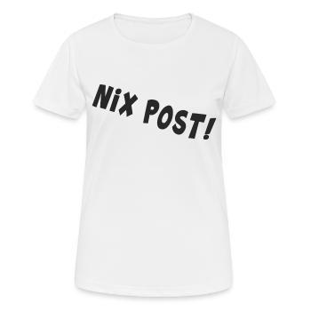 post postbote flaschenpost "nix post" - Frauen T-Shirt atmungsaktiv - Weiß - Vorne - AI Model Female 172 dark (172cm)