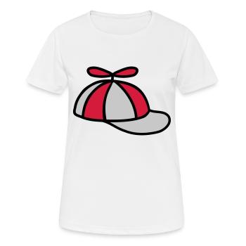 Propeller Cap Wind Turbine Hat Design - Women's Breathable T-Shirt - white - Front - AI Model Female 172 dark (172cm)