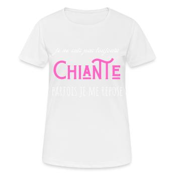 je suis pas toujours chiante parfois je me repose - T-shirt respirant Femme - blanc - Devant - AI Model Female 172 dark (172cm)