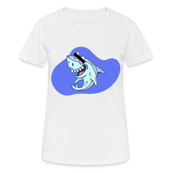 Cartoon Hai - Frauen T-Shirt atmungsaktiv - Weiß - Vorne - AI Model Female 172 dark (172cm)