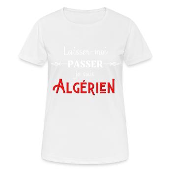 laisser moi passer je suis algérien humour - T-shirt respirant Femme - blanc - Devant - AI Model Female 172 dark (172cm)
