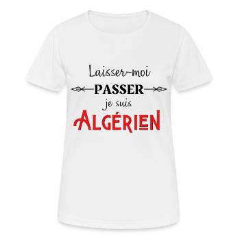 laisser moi passer je suis algérien humour - T-shirt respirant Femme - blanc - Devant - AI Model Female 172 dark (172cm)