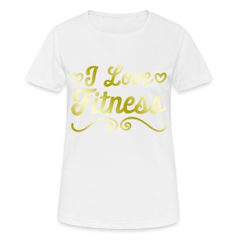 I love fitness - Women's Breathable T-Shirt - white - Front - AI Model Female 172 dark (172cm)