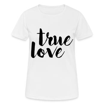 Wahre Liebe weiß einfaches Design-Geschenk - Frauen T-Shirt atmungsaktiv - Weiß - Vorne - AI Model Female 172 dark (172cm)