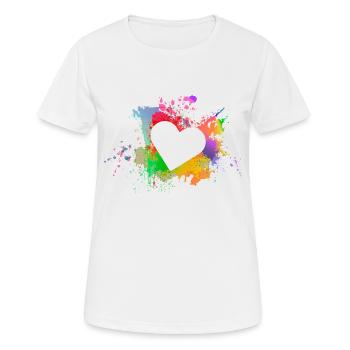 Herz - Frauen T-Shirt atmungsaktiv - Weiß - Vorne - AI Model Female 172 dark (172cm)