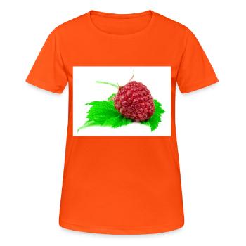Himbeere. raspberry - Frauen T-Shirt atmungsaktiv - Neonorange - Vorne - AI Model Female 172 dark (172cm)