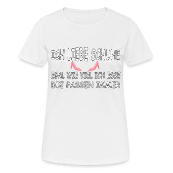 ICH LIEBE SCHUHE - Frauen T-Shirt atmungsaktiv - Weiß - Vorne - AI Model Female 172 dark (172cm)