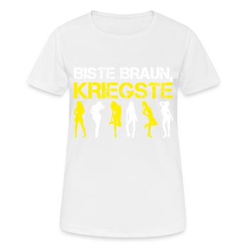 Lustiges Mallorca BISTE BRAUN KRIEGSTE FRAUEN Bier - Frauen T-Shirt atmungsaktiv - Weiß - Vorne - AI Model Female 172 dark (172cm)