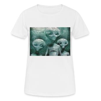 Aliens in the Mist - Women's Breathable T-Shirt - white - Front - AI Model Female 172 dark (172cm)
