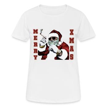 BADASS SANTA - T-shirt respirant Femme - blanc - Devant - AI Model Female 172 dark (172cm)