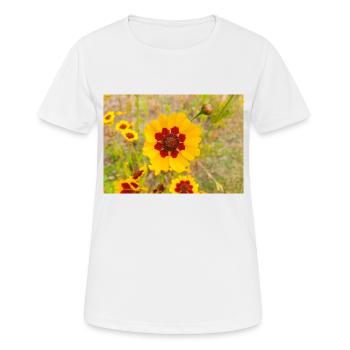 Plains coreopsis also garden tickseed golden - Women's Breathable T-Shirt - white - Front - AI Model Female 172 dark (172cm)
