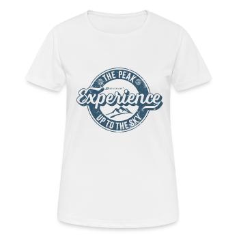 Label rétro Peak Experience - T-shirt respirant Femme - blanc - Devant - AI Model Female 172 dark (172cm)