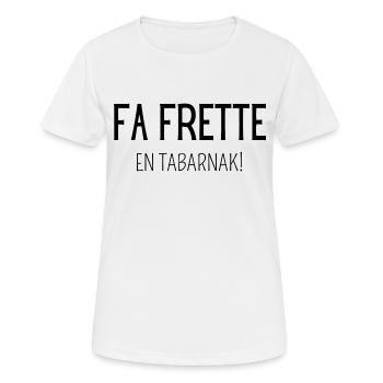 La frette en tabarnak - T-shirt respirant Femme - blanc - Devant - AI Model Female 172 dark (172cm)