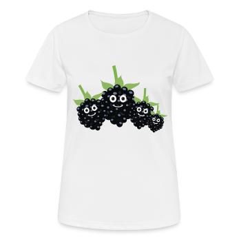 Mûres,Famille,Baies,Mûre - T-shirt respirant Femme - blanc - Devant - AI Model Female 172 dark (172cm)