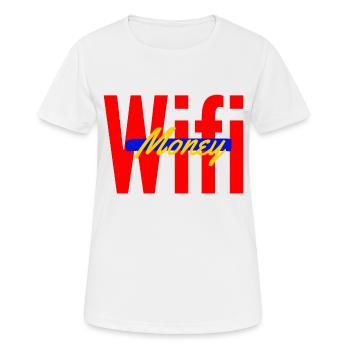 Wifi Money - Frauen T-Shirt atmungsaktiv - Weiß - Vorne - AI Model Female 172 dark (172cm)
