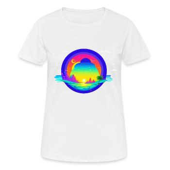 Sunset beach - Women's Breathable T-Shirt - white - Front - AI Model Female 172 dark (172cm)