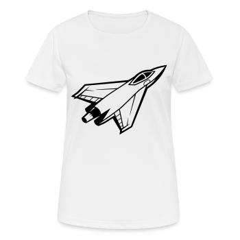 Kampfjet - Frauen T-Shirt atmungsaktiv - Weiß - Vorne - AI Model Female 172 dark (172cm)