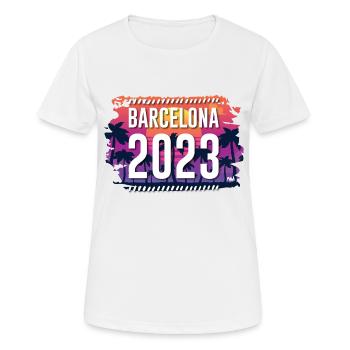 Barcelona 2023 - Frauen T-Shirt atmungsaktiv - Weiß - Vorne - AI Model Female 172 dark (172cm)