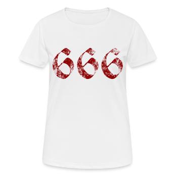 666 - Frauen T-Shirt atmungsaktiv - Weiß - Vorne - AI Model Female 172 dark (172cm)