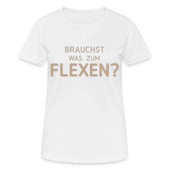 Flexen - Funny Saying - Women's Breathable T-Shirt - white - Front - AI Model Female 172 dark (172cm)