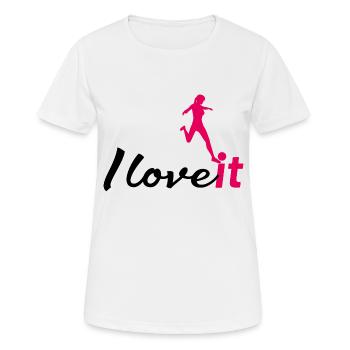 women soccer i love it - Frauen T-Shirt atmungsaktiv - Weiß - Vorne - AI Model Female 172 dark (172cm)