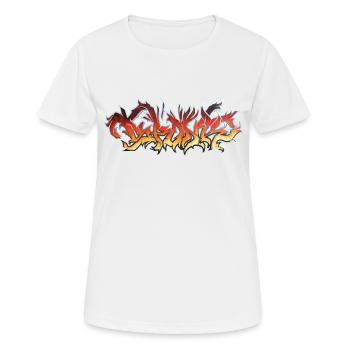 FIRE Graffiti - Frauen T-Shirt atmungsaktiv - Weiß - Vorne - AI Model Female 172 dark (172cm)