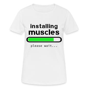 Installing muscles - Women's Breathable T-Shirt - white - Front - AI Model Female 172 dark (172cm)