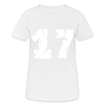 17 Zahl Trikot - Frauen T-Shirt atmungsaktiv - Weiß - Vorne - AI Model Female 172 dark (172cm)