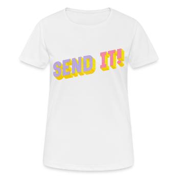 SEND IT! - Frauen T-Shirt atmungsaktiv - Weiß - Vorne - AI Model Female 172 dark (172cm)