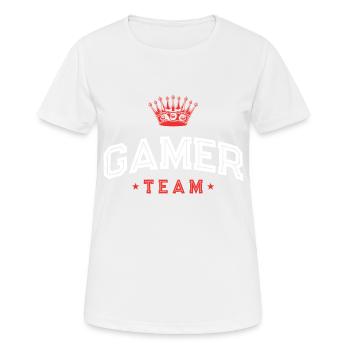 L’équipe des joueurs - T-shirt respirant Femme - blanc - Devant - AI Model Female 172 dark (172cm)